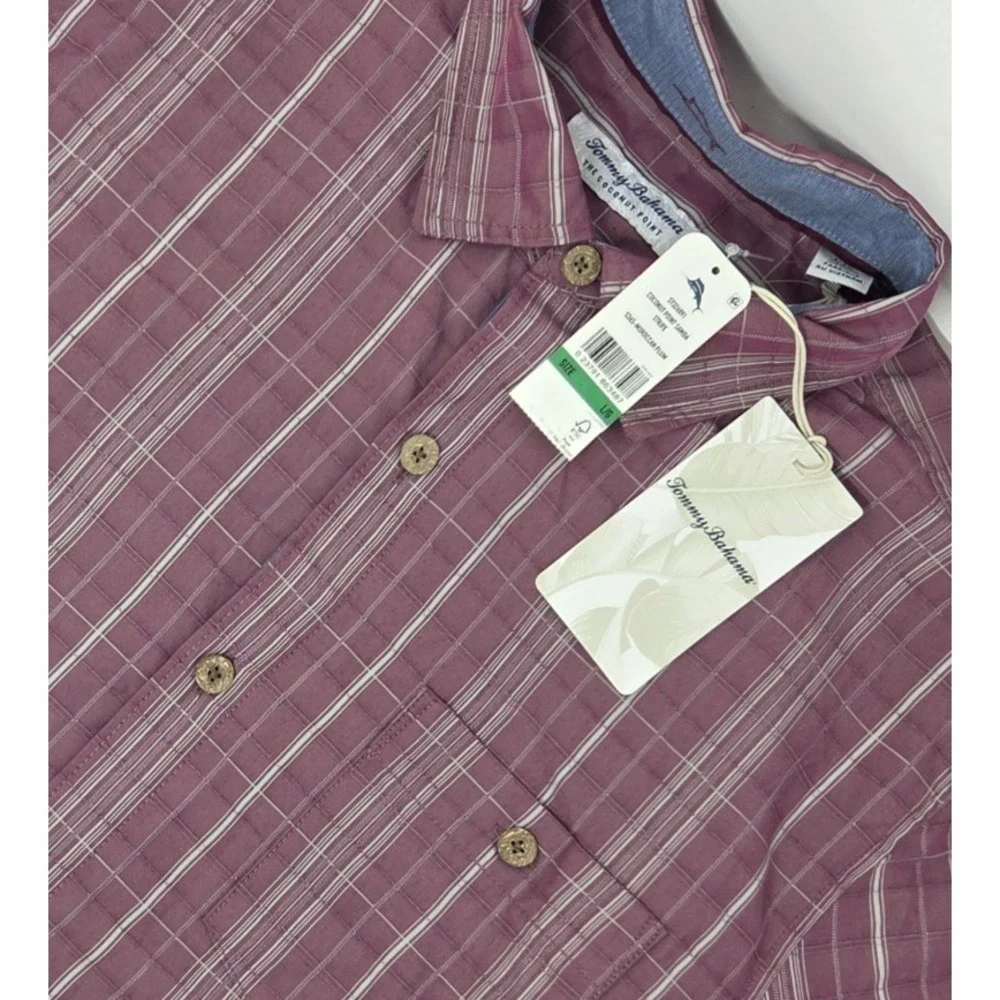 NEW Tommy Bahama The Coconut Point Samba Stripe Islandzone Mens Large Camp Shirt